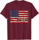Retro Pops Bold Text USA Flag Fathers Day Grandpa T-Shirt - T-Shirt | Maroon