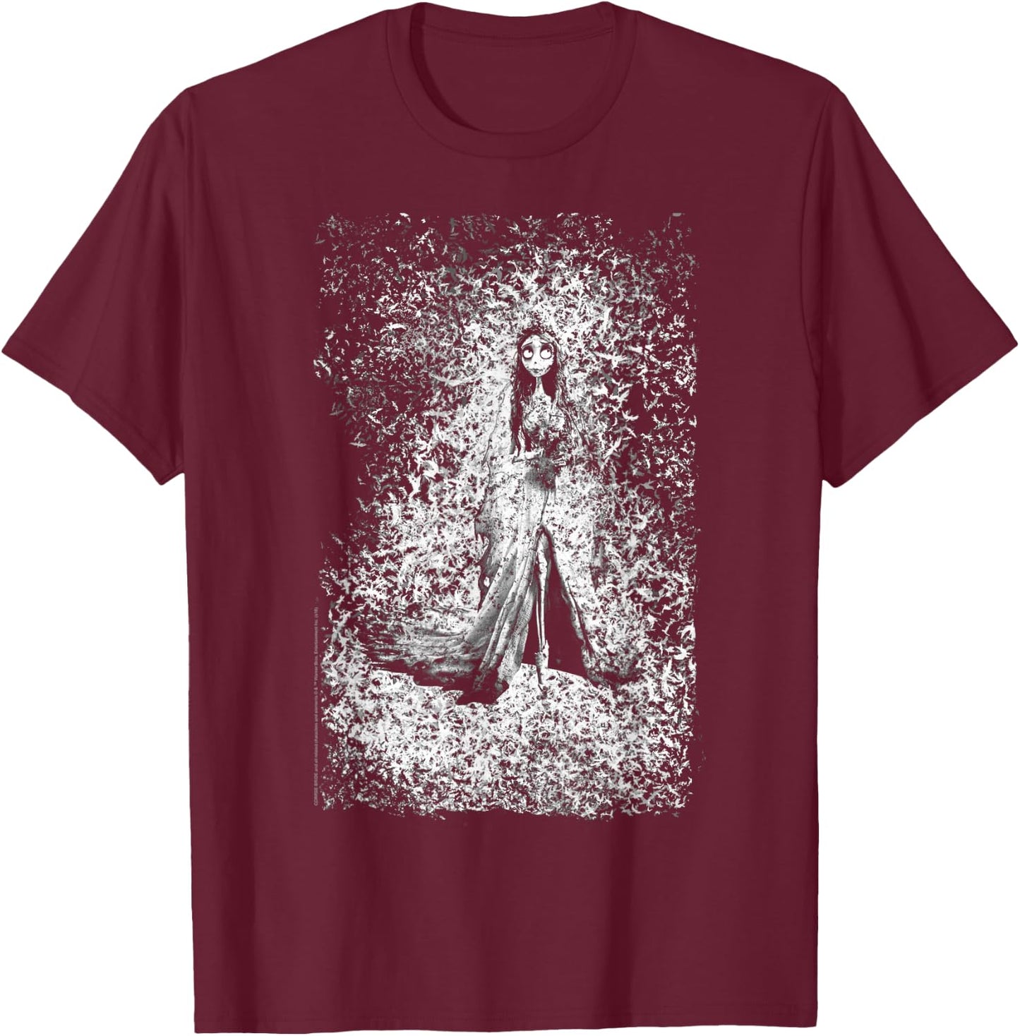 Corpse Bride Bird Dissolve T-Shirt - T-Shirt | Maroon