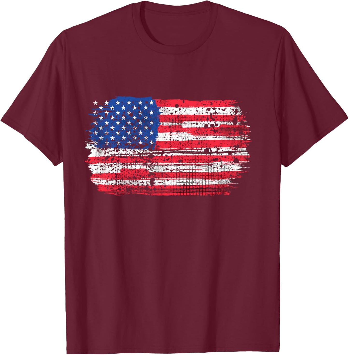 US Flag American Flag USA Flag 4th of July T-Shirt - T-Shirt | Maroon