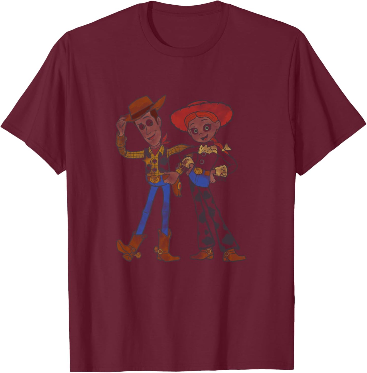 Disney Pixar Toy Story 4 Woody And Jessie T-Shirt - T-Shirt | Maroon