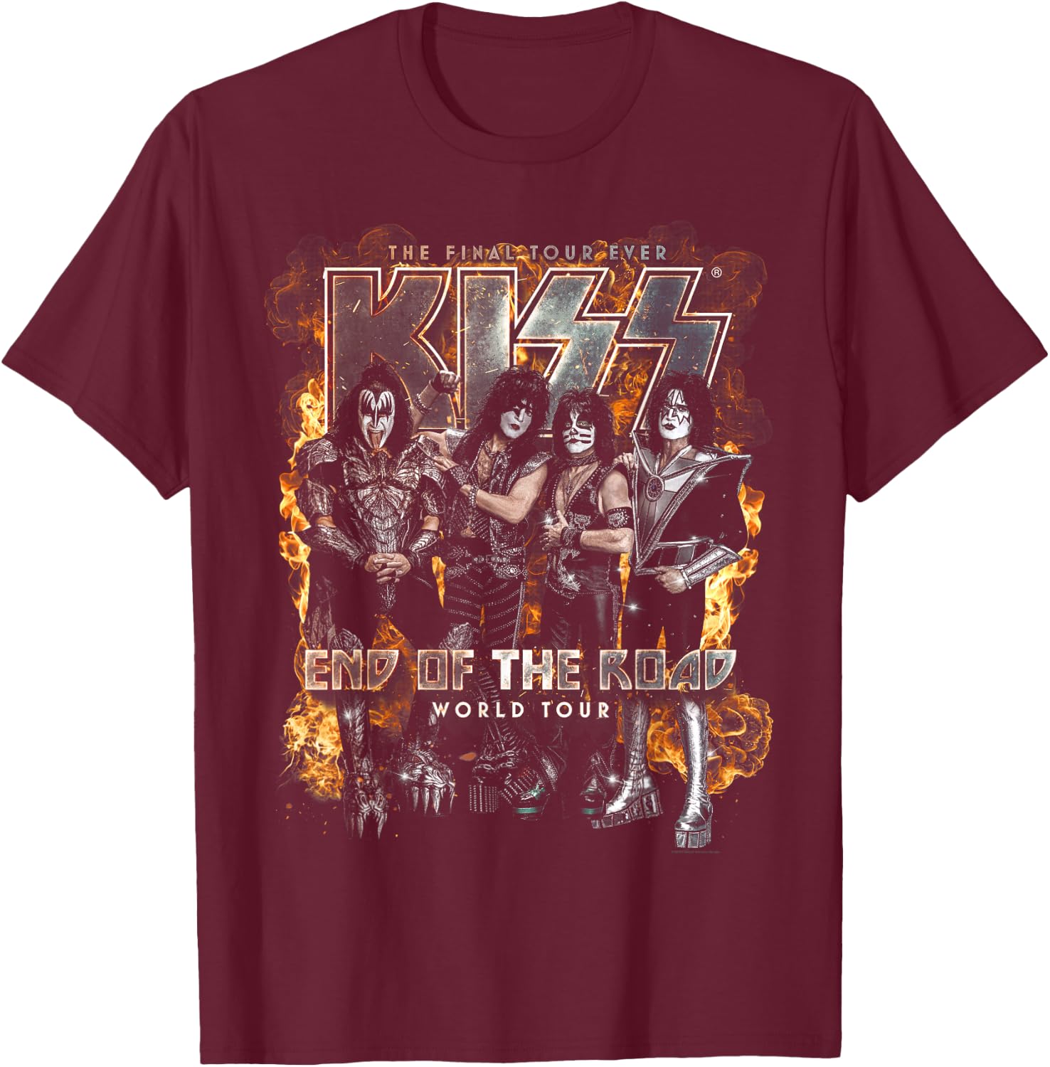 KISS - End of The Road Tour Event Small T-Shirt - T-Shirt | Maroon