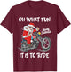 Biker Santa Motorcycle Fan Merry Christmas Xmas Holidays T-Shirt - T-Shirt | Maroon