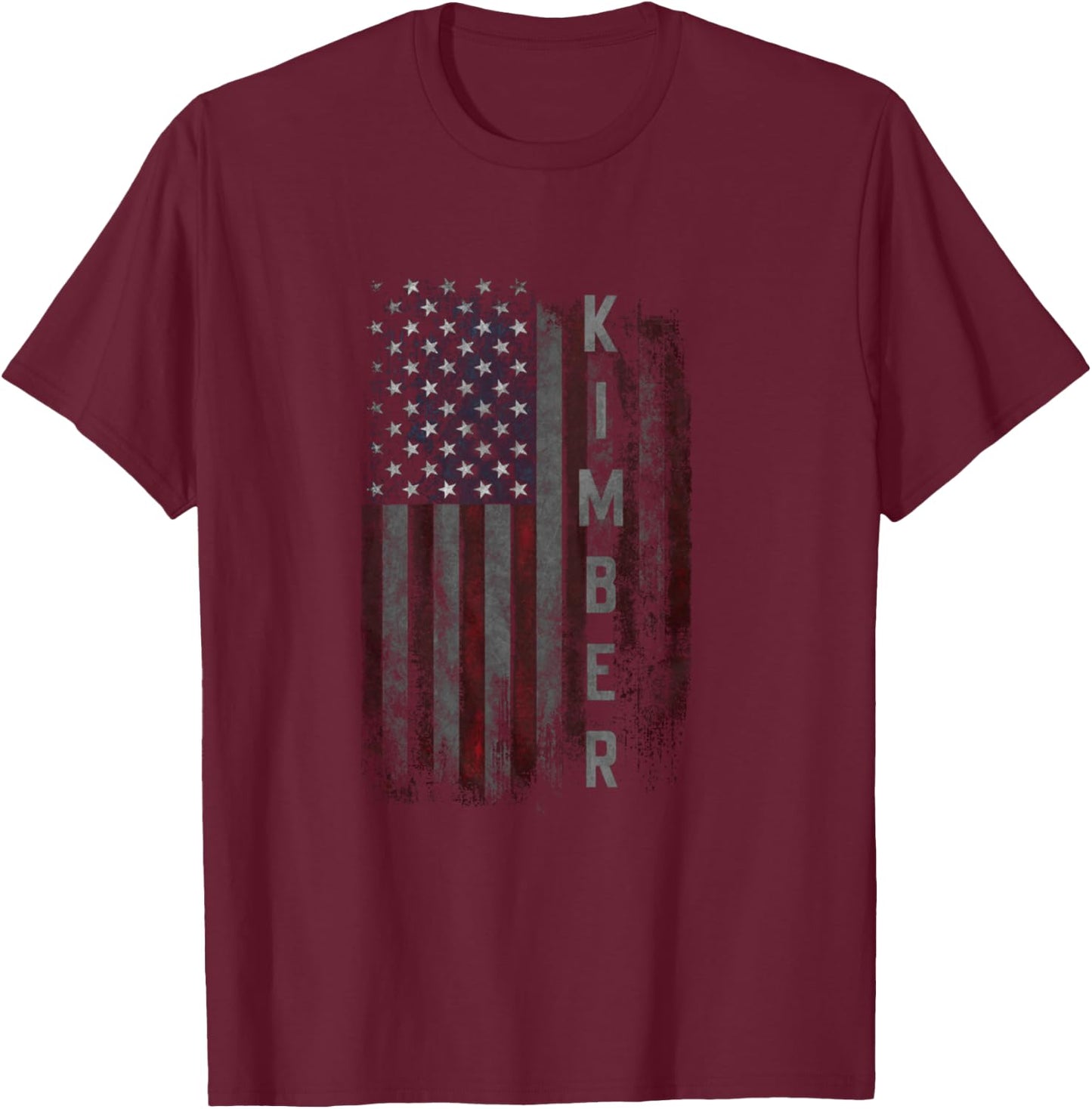 Kimber Family American Flag Gift T-Shirt - T-Shirt | Maroon