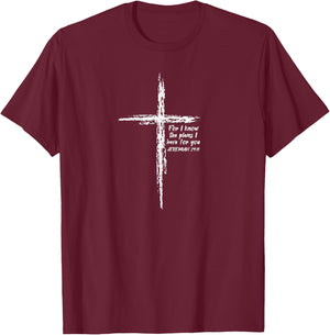 Cross I Know The Plans Verse Bible Jesus God Christian Gift T-Shirt - T-Shirt | Maroon