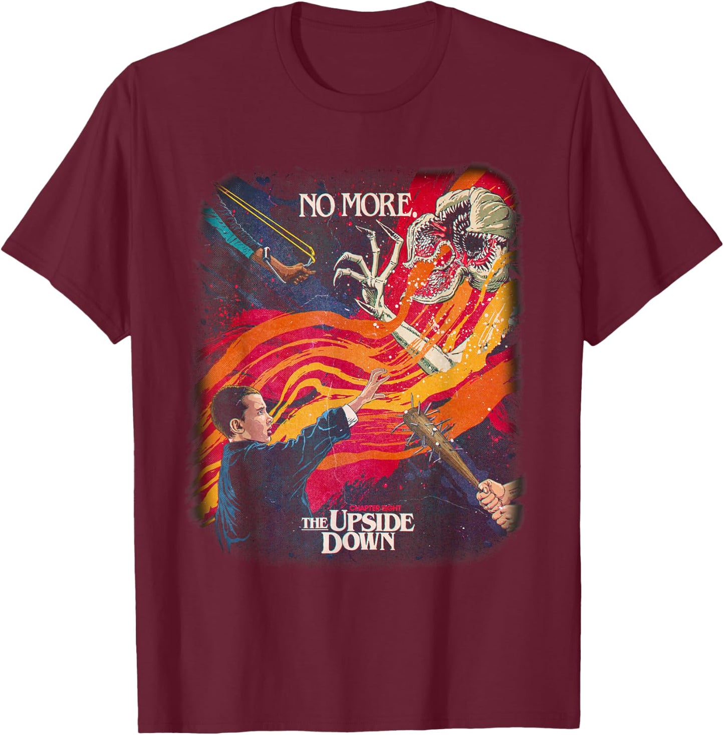 Stranger Things Season 1 x Butcher Billy No More Official T-Shirt - T-Shirt | Maroon
