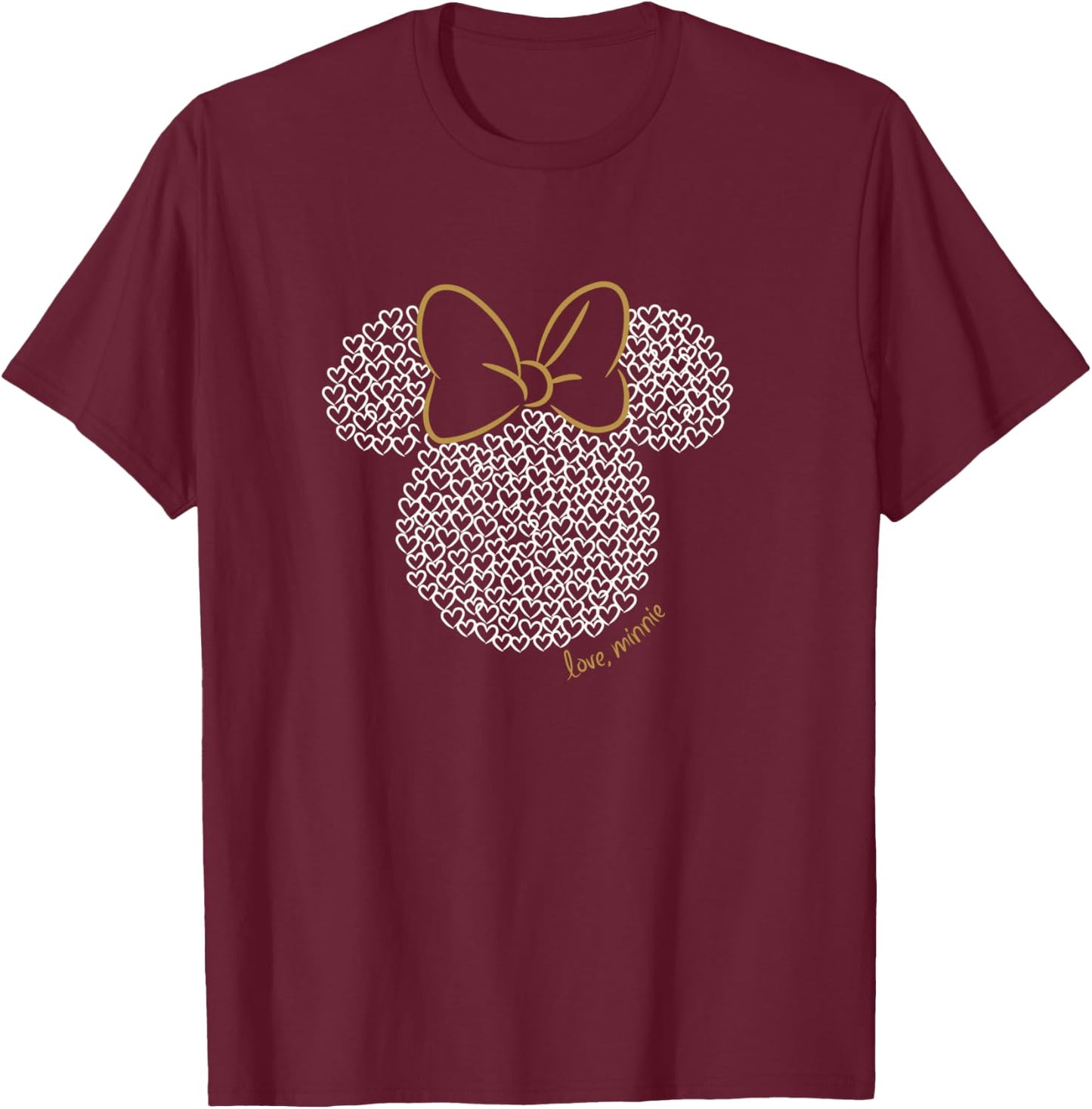 Disney Mickey and Friends Minnie Doodle Love Ears T-Shirt - T-Shirt | Maroon