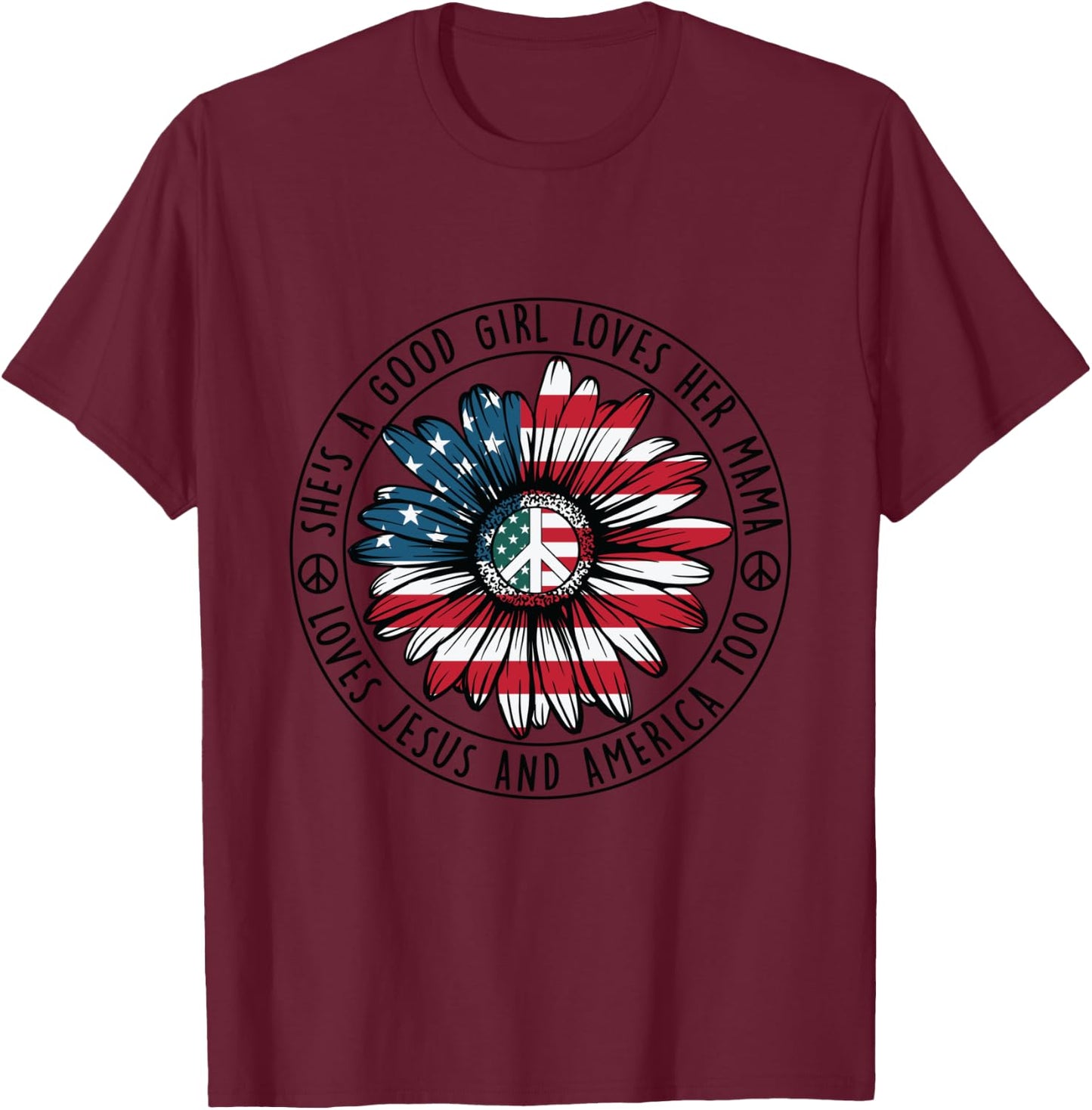 She's a Good Girl Loves her Mama T-Shirt - T-Shirt | Maroon