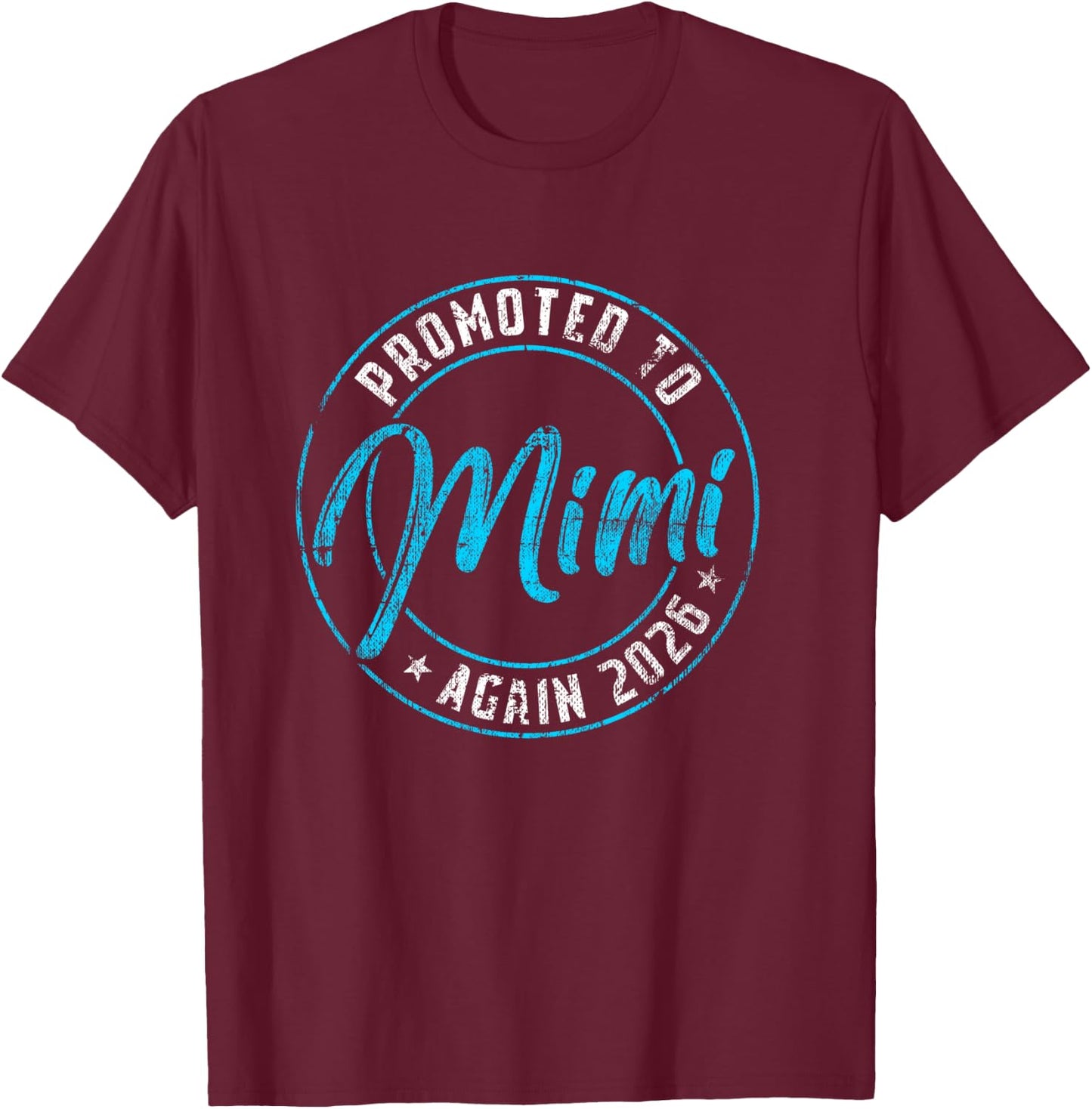 Promoted to Mimi Again 2026 Grandma Vintage Reveal T-Shirt - T-Shirt | Maroon