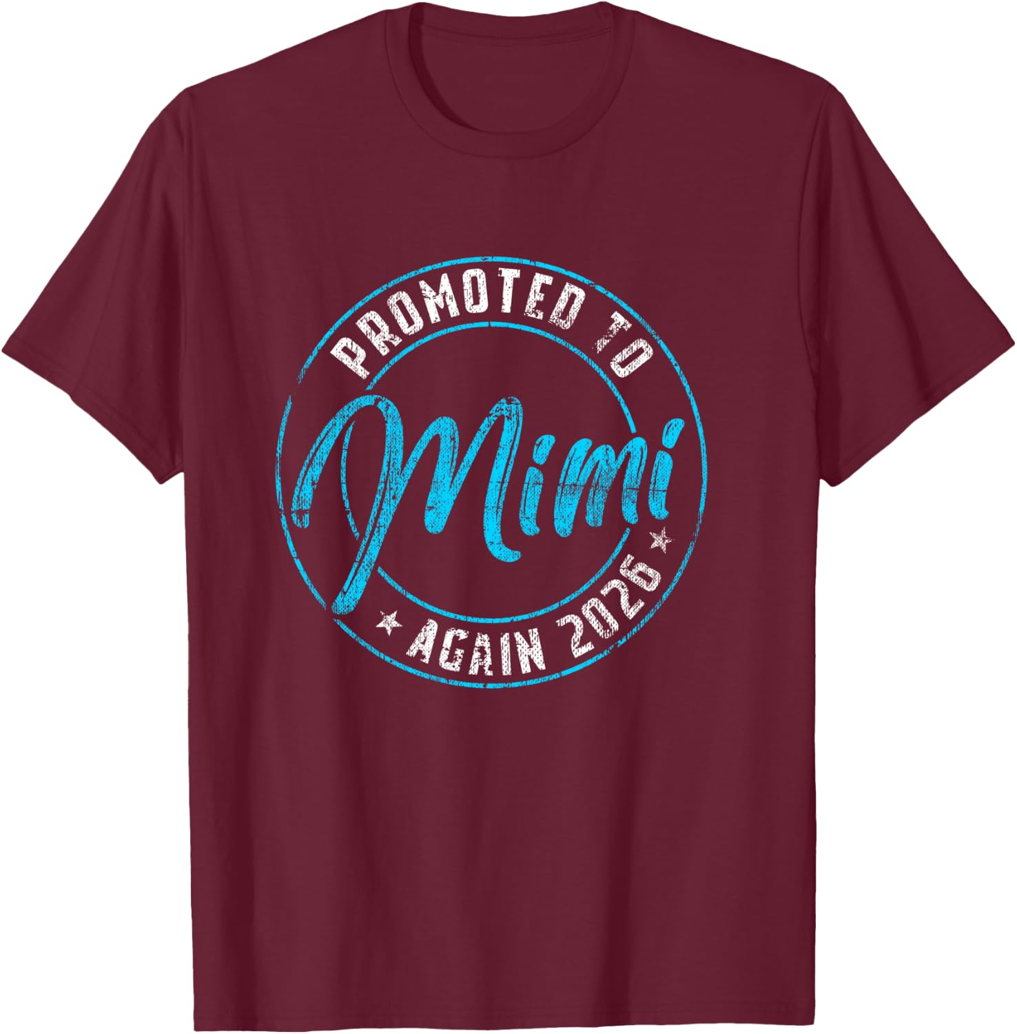 Promoted to Mimi Again 2026 Grandma Vintage Reveal T-Shirt - T-Shirt | Maroon