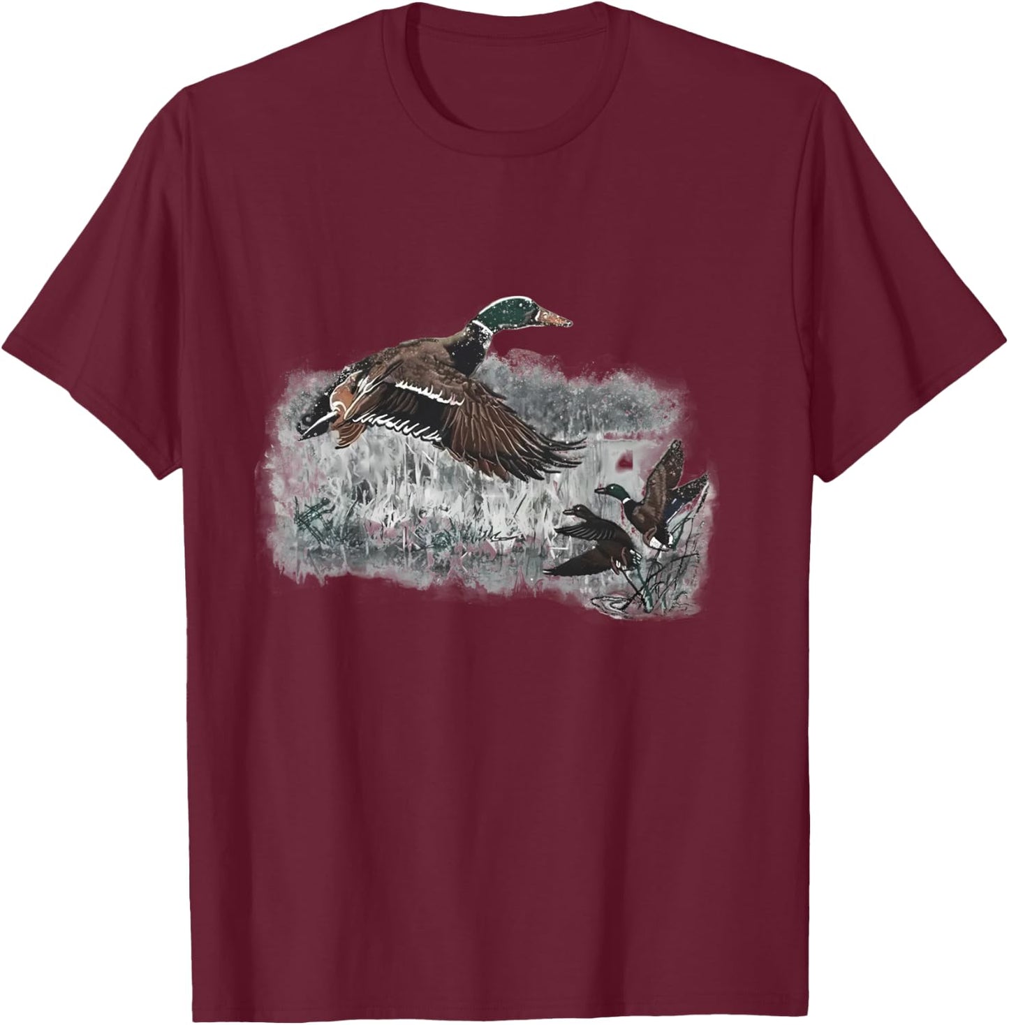 Vintage Mallard Duck Waterfowl Hunting Cozy Season Winter T-Shirt - T-Shirt | Maroon