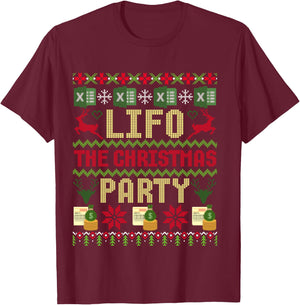 CPA Lifo The Christmas Party Ugly Accountant Sweater Xmas T-Shirt - T-Shirt | Maroon