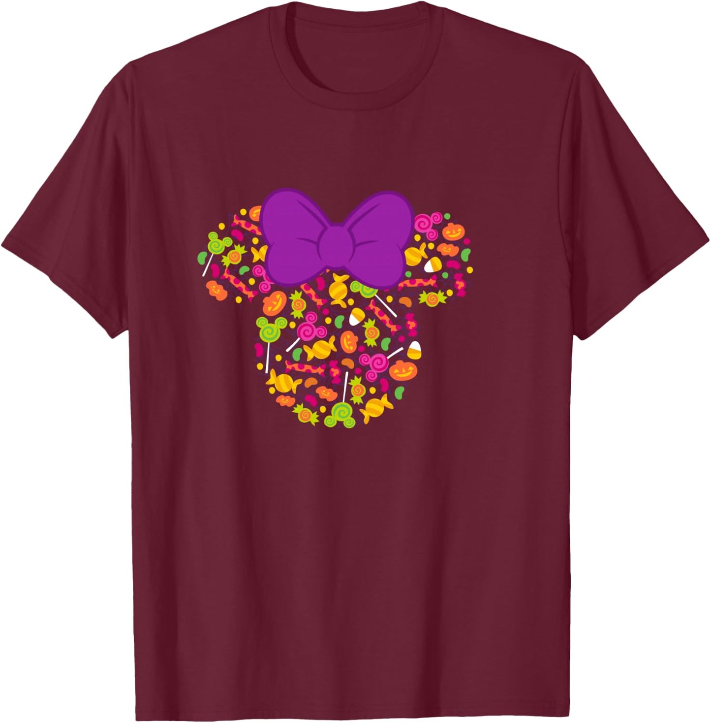 Disney Minnie Mouse Icon Candy Halloween T-Shirt - T-Shirt | Maroon