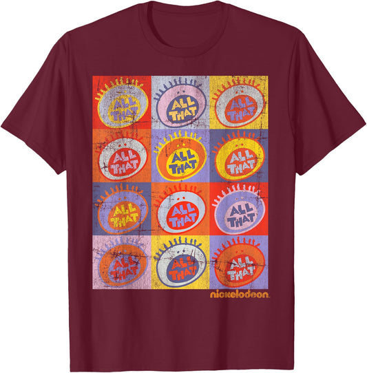 All That Classic Vintage Logo Panels T-Shirt - T-Shirt | Maroon