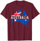 Australia Map Country Australian Kangaroo Aussie Melbourne T-Shirt - T-Shirt | Maroon