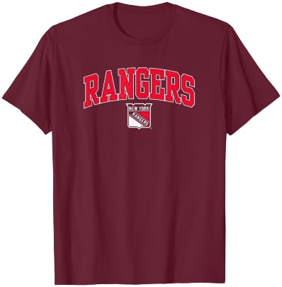 New York Rangers Arch Over Royal Officially Licensed T-Shirt - T-Shirt | Maroon