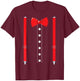 Ring Bearer Costume Shirt Boys Kids Funny Suspenders Bow Tie T-Shirt - T-Shirt | Maroon
