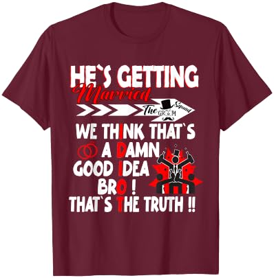 Stag Party Groom Crew Bachelor Party Hes getting Married T-Shirt - T-Shirt | Maroon