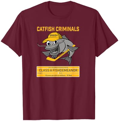 Catfish Criminals SMASHVILLE hockey T-Shirt - T-Shirt | Maroon
