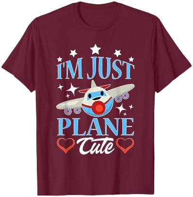 I'm Just Plane Cute Airplane For Kids T-Shirt - T-Shirt | Maroon