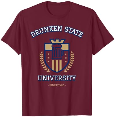 Drunken State University Funny Beer T-Shirt - T-Shirt | Maroon