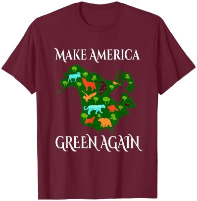 Make America Green Again Climate Change Awareness 4th July T-Shirt - T-Shirt | Maroon