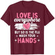 Vintage Flu Season Wash Your Hands Anti-Germ T-Shirt - T-Shirt | Maroon