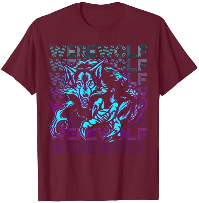 Werewolf Retro T-Shirt - T-Shirt | Maroon