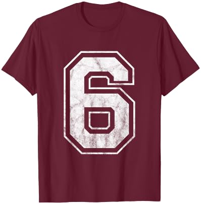 Number 6 T-Shirt - T-Shirt | Maroon