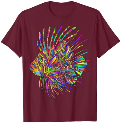 Colorful Lionfish Lion Fish T-Shirt - T-Shirt | Maroon