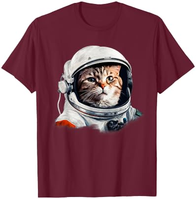 Funny Cat Astronaut Costume Space Cats Owner T-Shirt - T-Shirt | Maroon