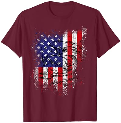US Flag & Eagle 4th of July Shirt Patriotic Flag Distressed T-Shirt - T-Shirt | Maroon