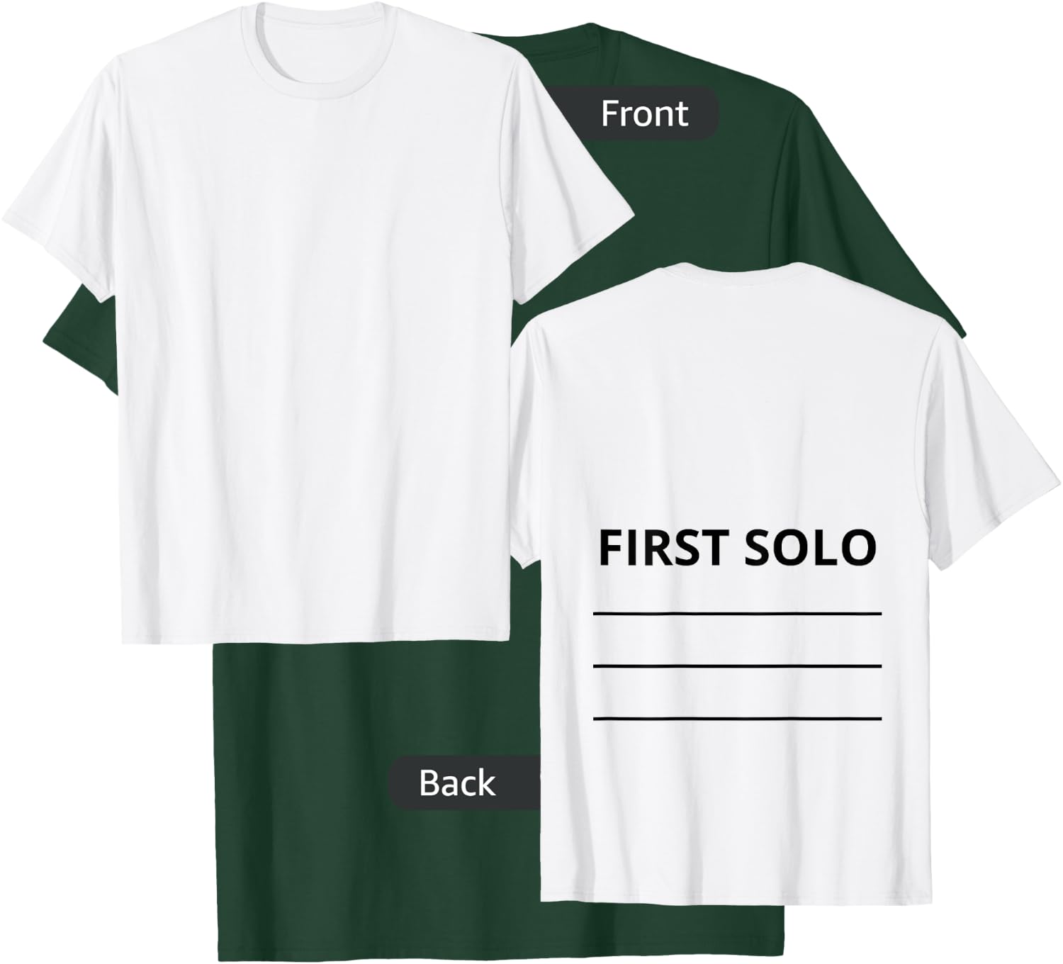 First Plane Solo Tail Flight School Student Flying Pilot T-Shirt - T-Shirt | Forest