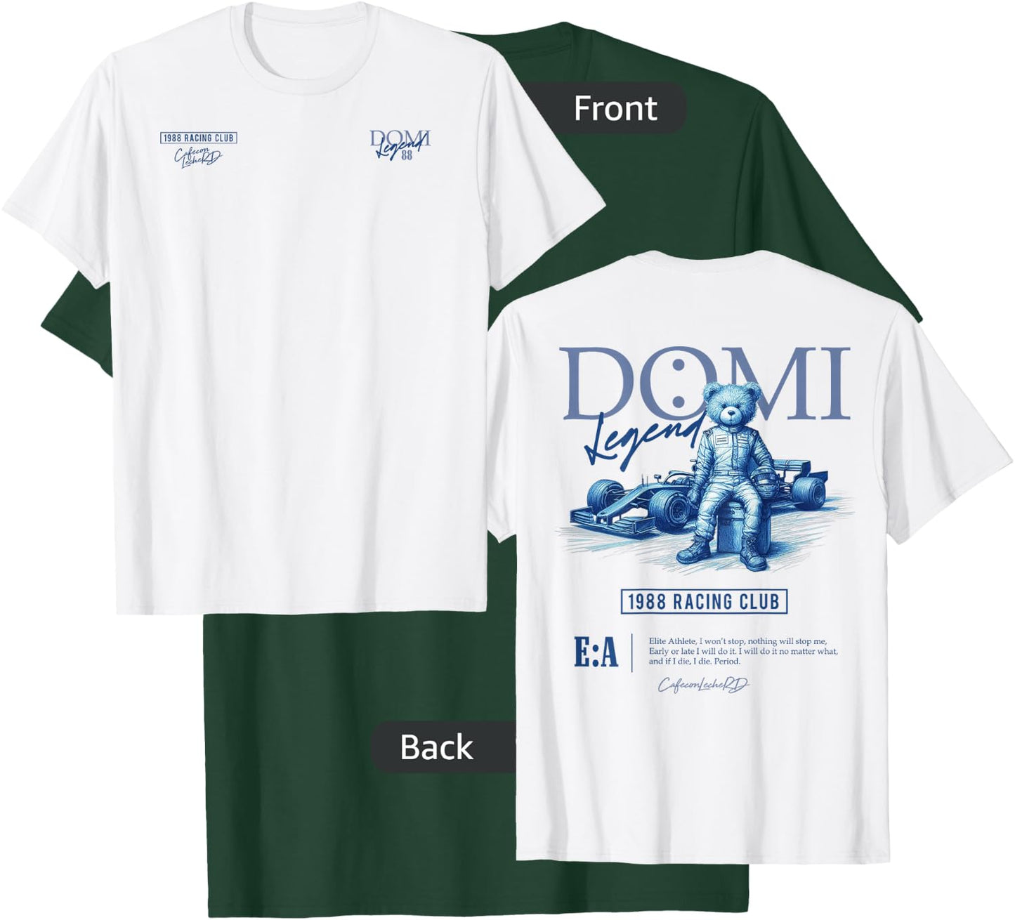 Vintage Team Merchandise for Racing Cars Fan Graphic T-Shirt - T-Shirt | Forest