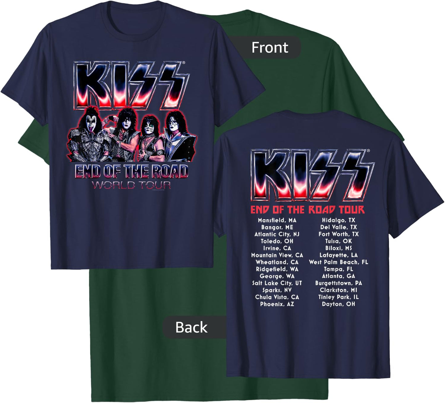 KISS - End Of The Road Tour Chrome T-Shirt - T-Shirt | Forest