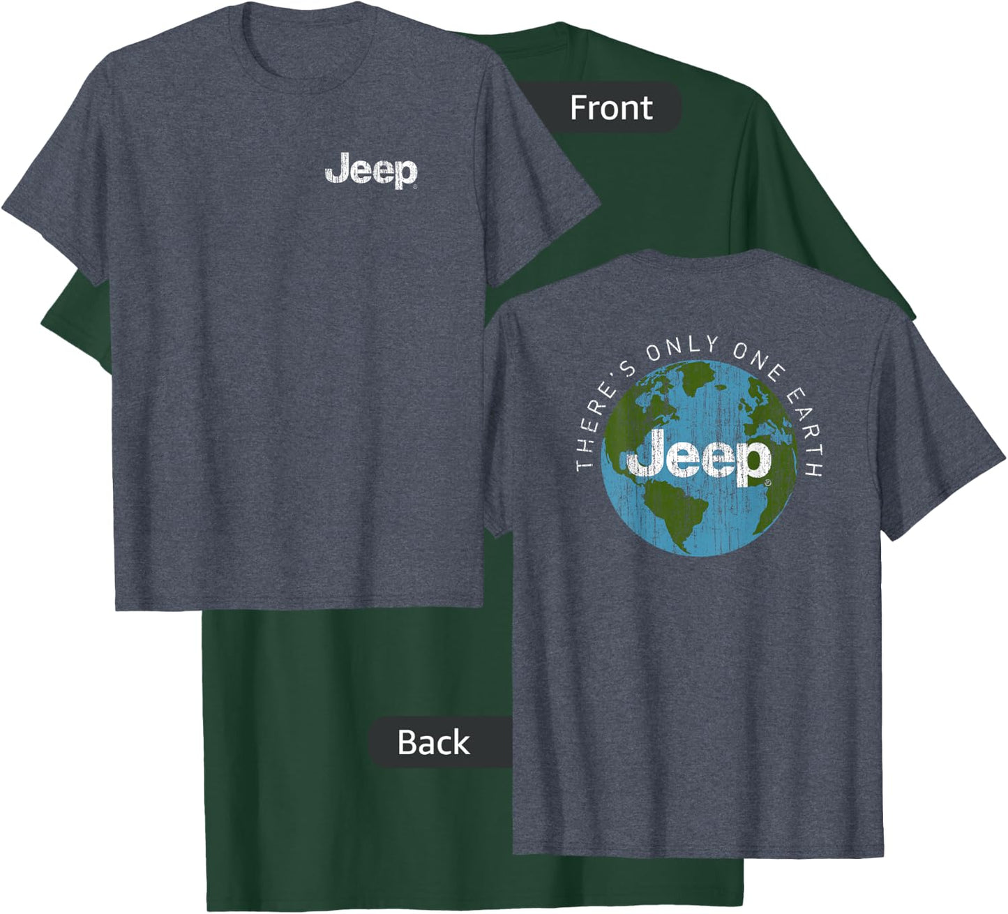 Jeep - There's Only One Earth (Front/Back Print) Small T-Shirt - T-Shirt | Forest