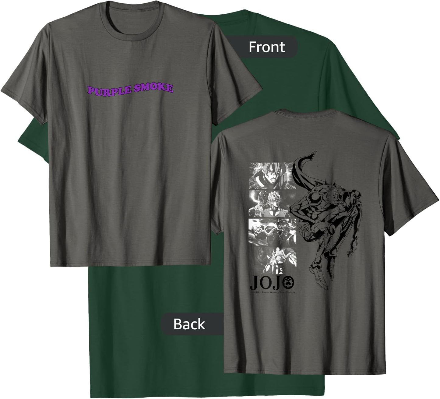 JoJo's Bizarre Adventure Fugo & Purple Smoke Haze Front Back T-Shirt - T-Shirt | Forest