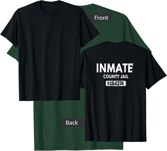 Inmate County Jail Prisoner Halloween Party Costume Uniform T-Shirt - T-Shirt | Forest