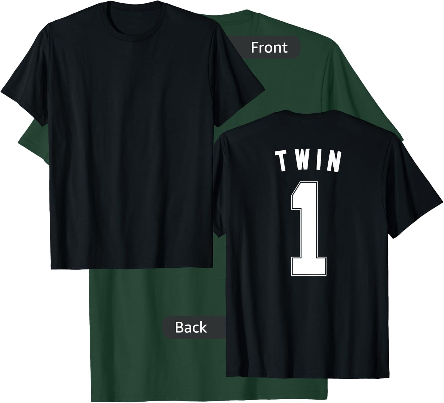 TWIN 1 shirt funny matching adult kid jersey identical twin T-Shirt - T-Shirt | Forest