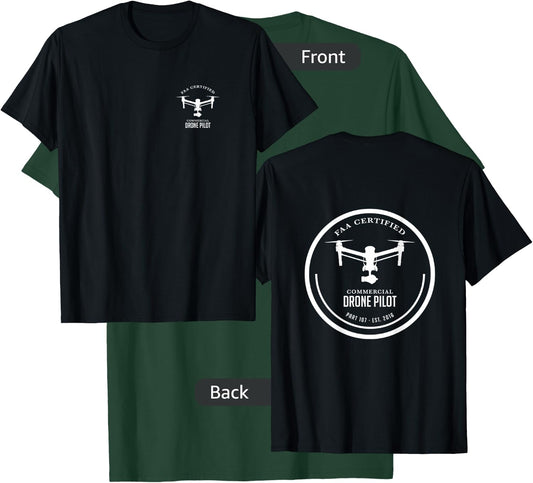 Drone UAV UAS Quadcopter Pilot Part 107 T-Shirt - T-Shirt | Forest