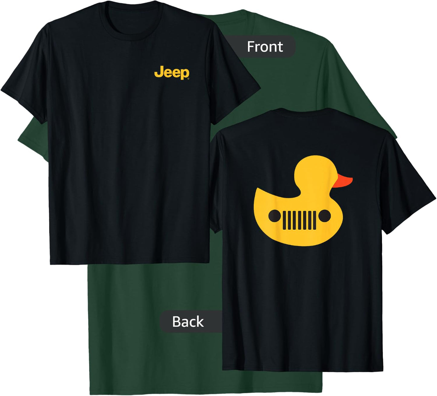 Jeep Duck (Front/Back Print) Small T-Shirt - T-Shirt | Forest