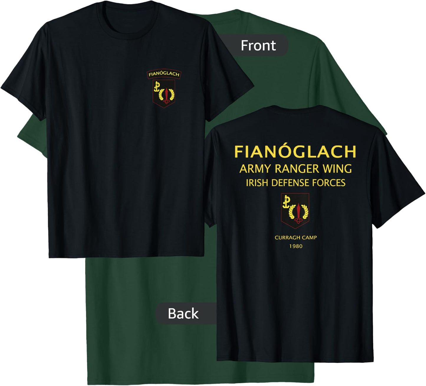 Fianoglach Irish Special Force Army Ranger Ireland Defence T-Shirt - T-Shirt | Forest