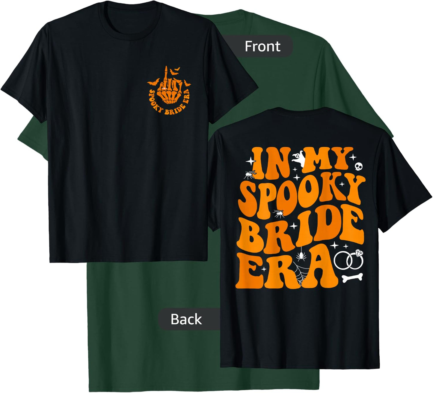 Groovy In My Spooky Bride Era Retro Halloween Bachelorette T-Shirt - T-Shirt | Forest