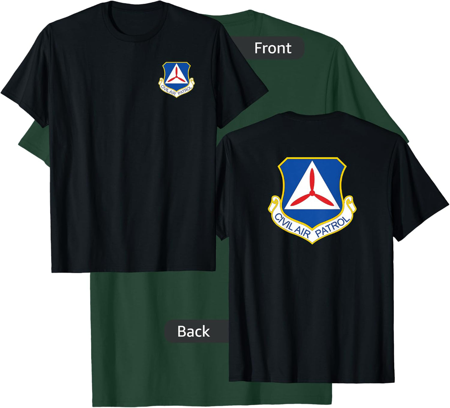 Civil Air Patrol Shirt Front Back Air Force Auxiliary T-Shirt - T-Shirt | Forest