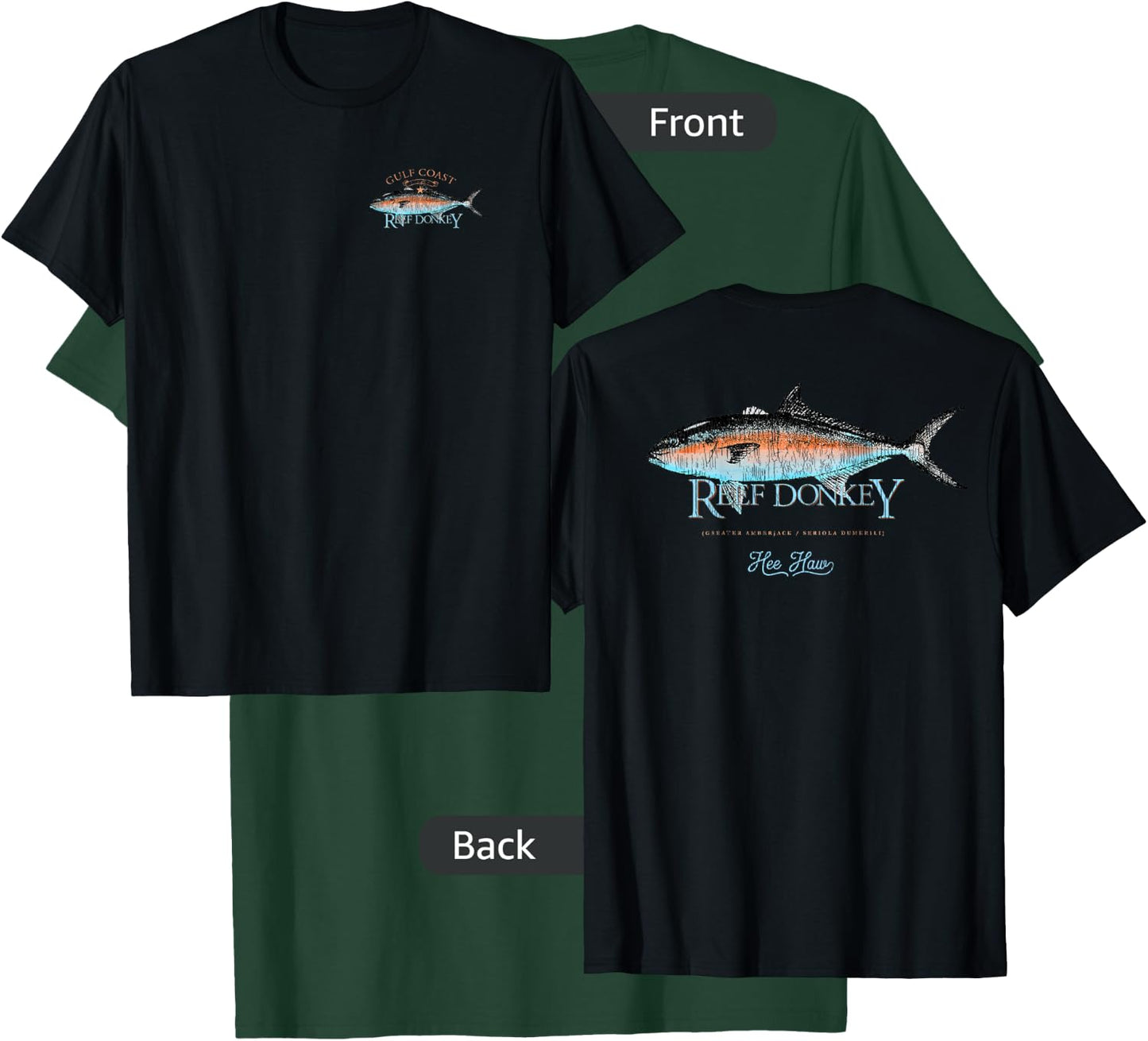 Amberjack Amber Jack Reef Donkey Gulf Coast Fishing AJ T-Shirt - T-Shirt | Forest