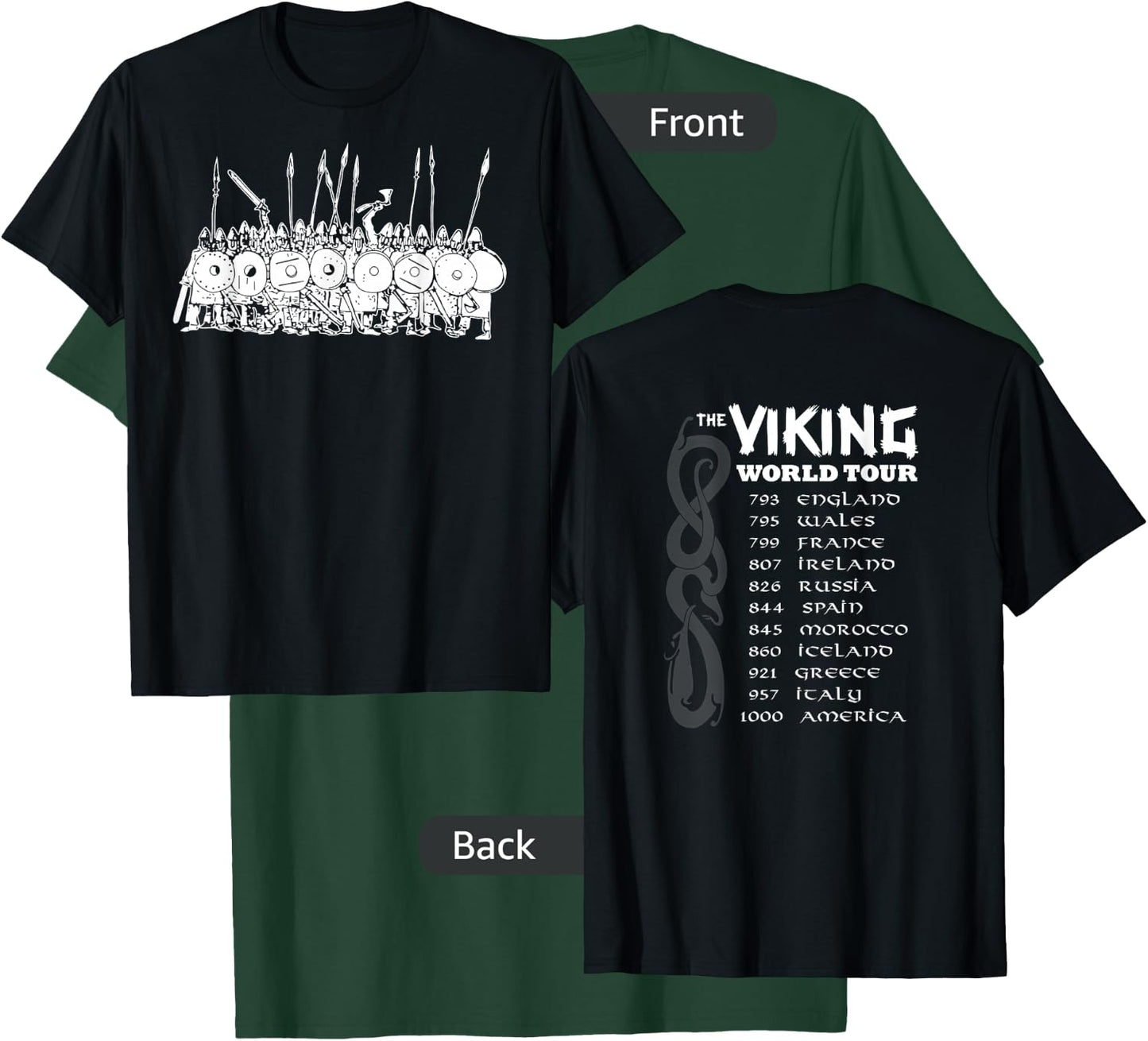 Corpsman UP Viking World Tour , Black T-Shirt - T-Shirt | Forest