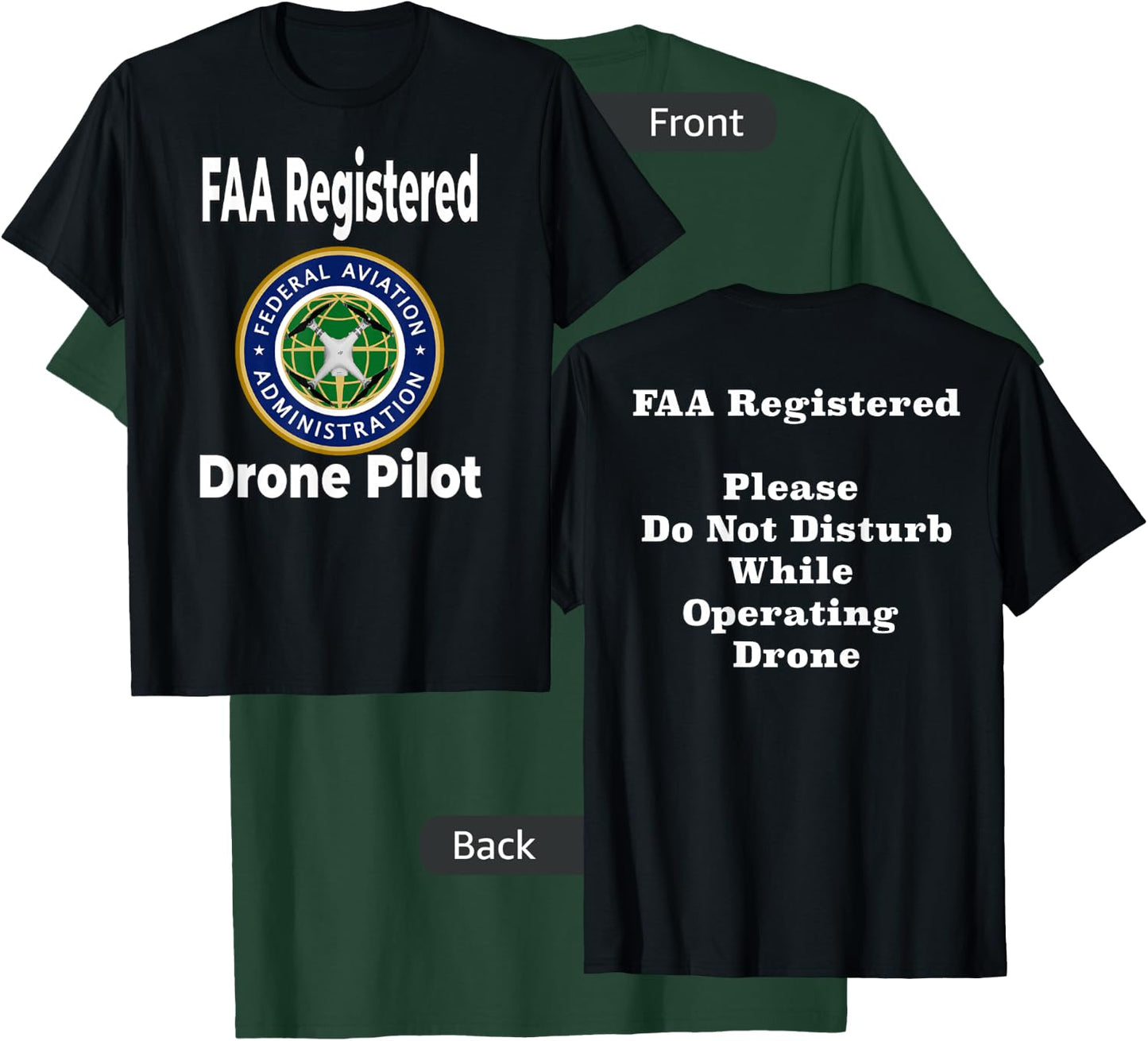 Drone UAV UAS FAA Quadcopter Pilot Part 107 T-Shirt - T-Shirt | Forest