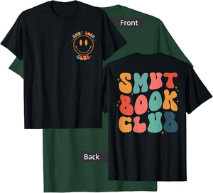 Smut Book Club Groovy Book Lovers Front and Back T-Shirt - T-Shirt | Forest