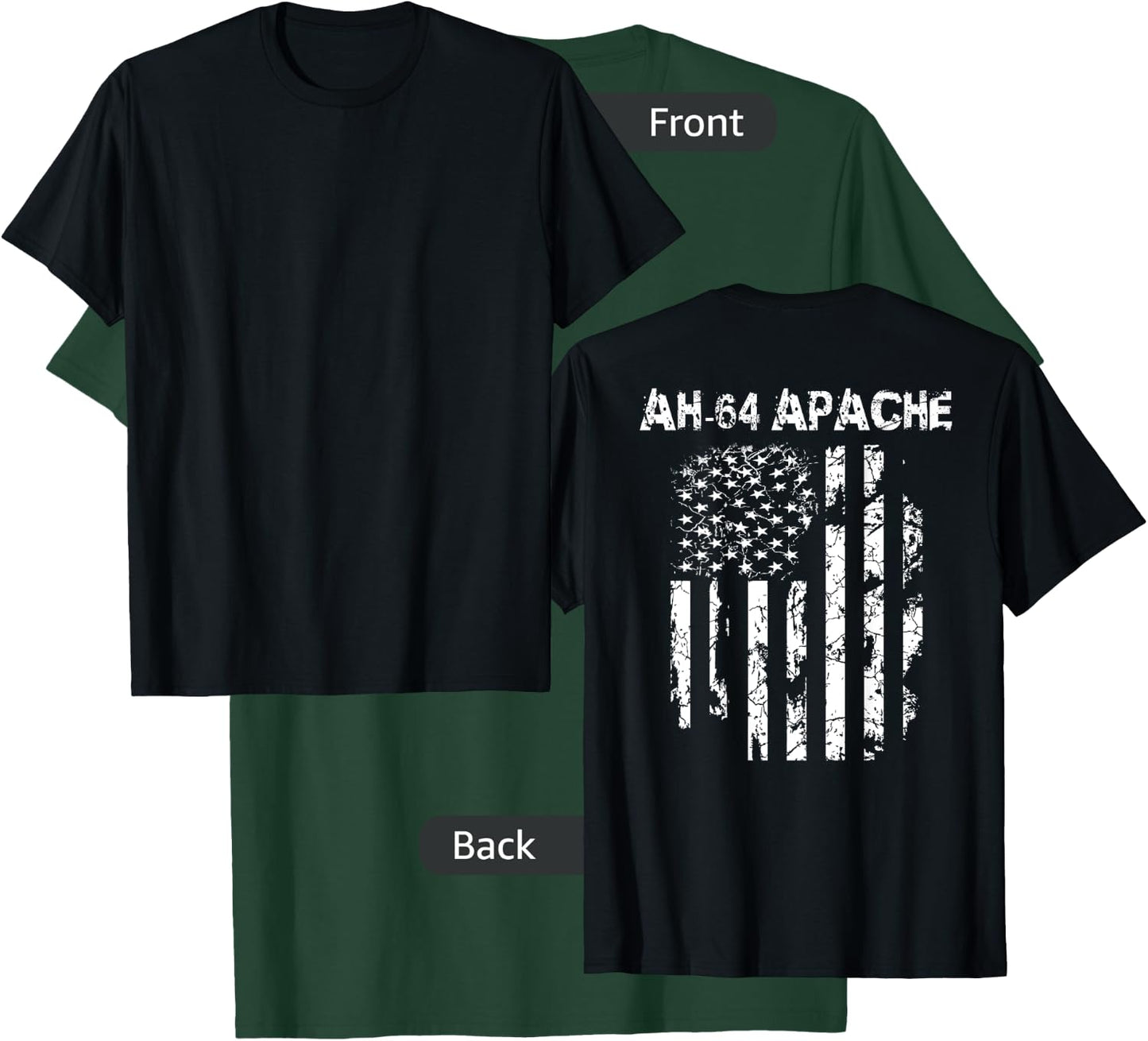 AH-64 Apache Attack Helicopter Pilot Military T-Shirt - T-Shirt | Forest