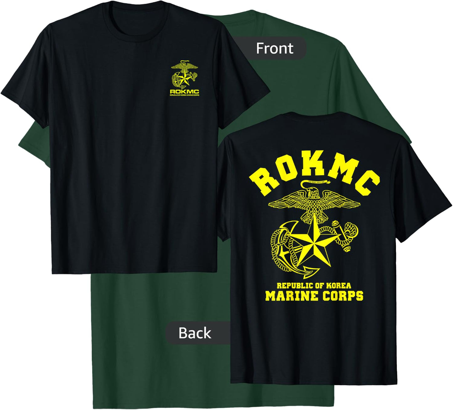 MechaProject ROKMC Korean Navy Diver Military - Men's Adults Classic Fit Black Short Sleeve - Small T-Shirt - T-Shirt | Forest