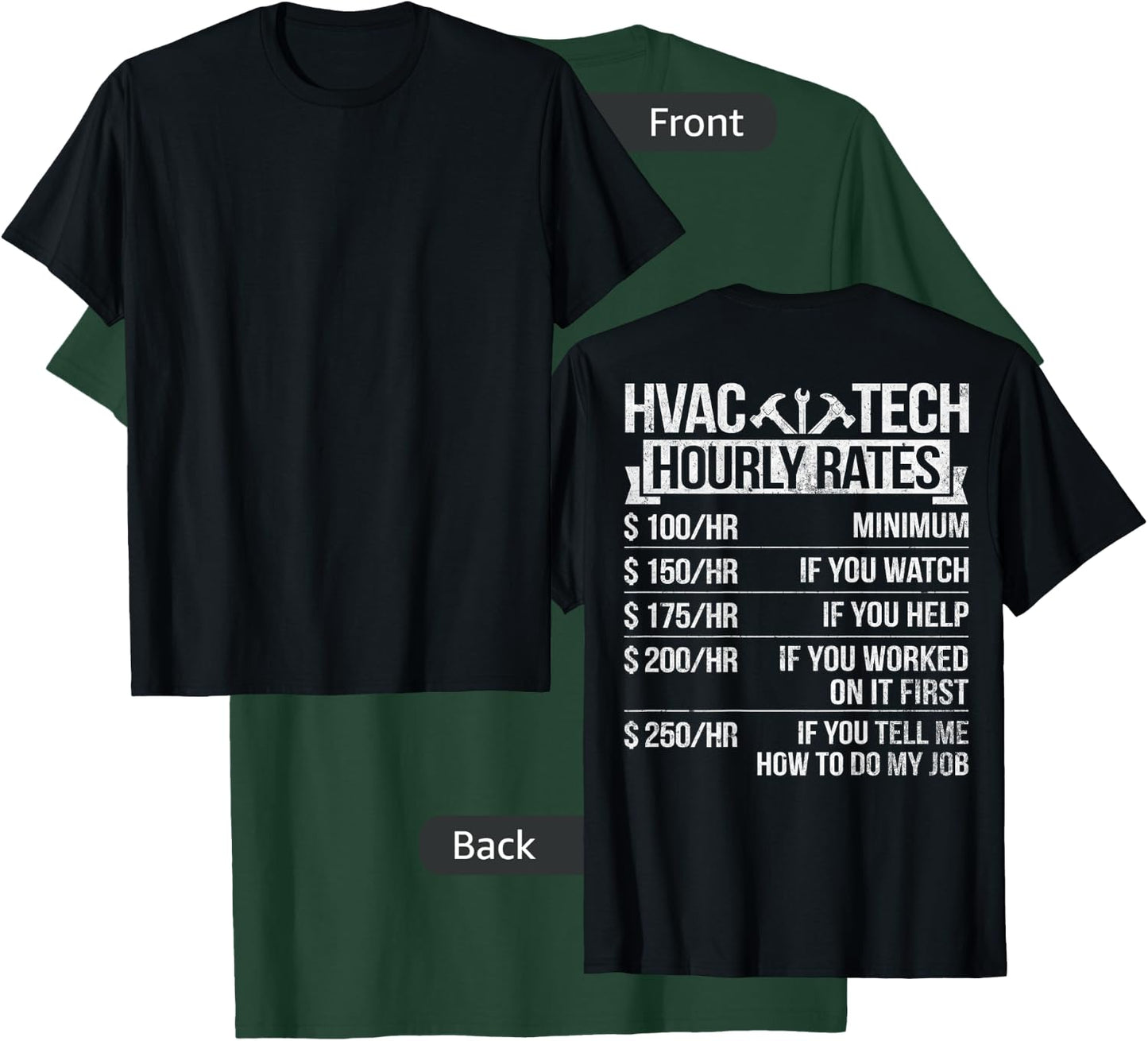 HVAC Technician Funny HVAC Tech Design On Back T-Shirt - T-Shirt | Forest
